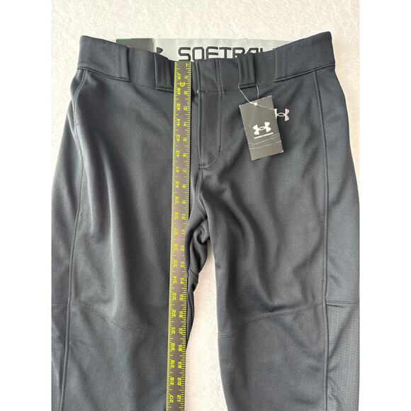 NWT Under Armour Womens Black Softball Pants Size Large Black Fitted Cropped - Picture 6 of 9
